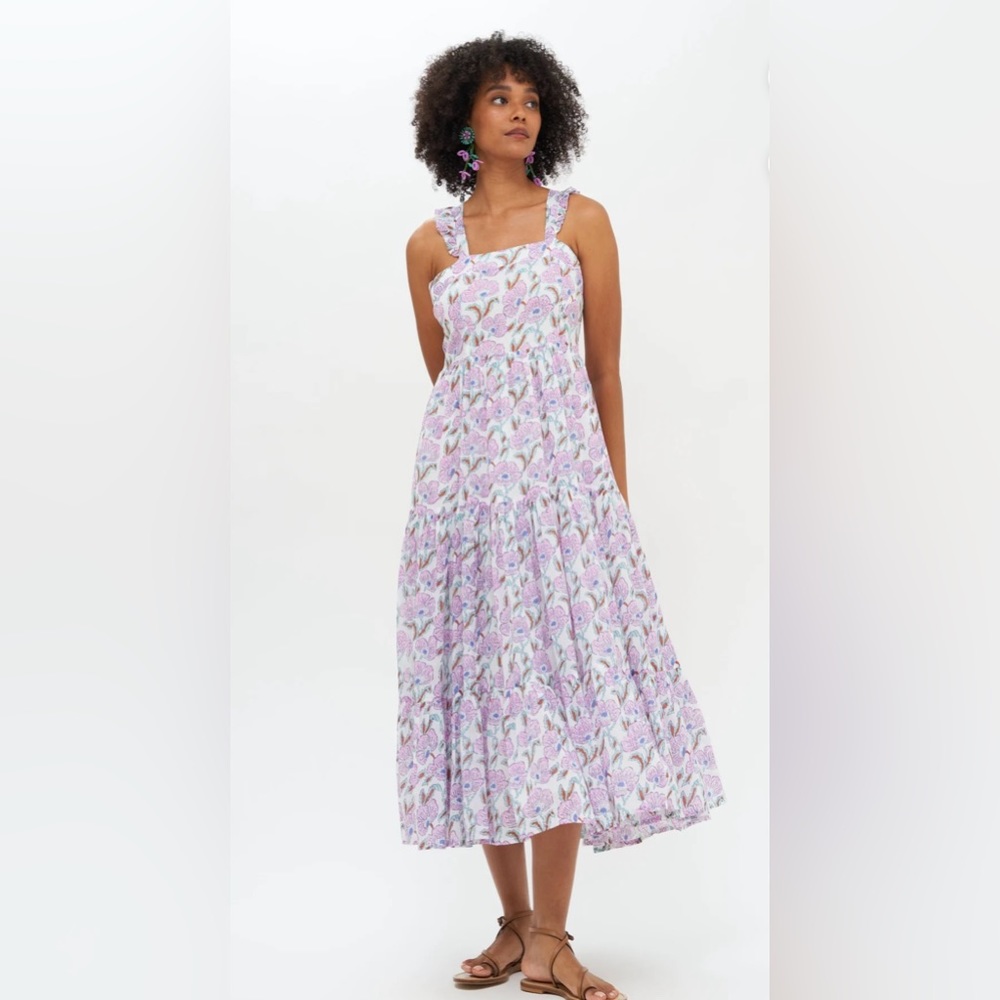 NWT *Sold Out* OLIPHANT RUFFLE CROSS BACK MIDI- LUCIA LILAC, M